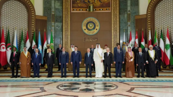 Para pemimpin negara Arab Konferensi Tingkat Tinggi Liga Arab Ke-34 di Baghdad, Irak. (Hadi Mizban / POOL / AFP)