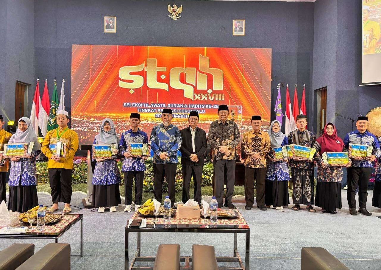 Gubernur Gusnar Ismail, Tutup STQH XXVIII Tahun 2025 Tingkat Provinsi Gorontalo. (Foto: Kemenag Prov. Gorontalo)