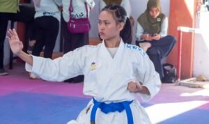 Vioana M.A Muda Juara 1 Karate Putri dalam ajang Olimpiade Olahraga Siswa Nasional (O2SN) tingkat Provinsi yang digelar pada 24 Juli 2025 di PPLP Gorontalo. (Foto: annahdlah)