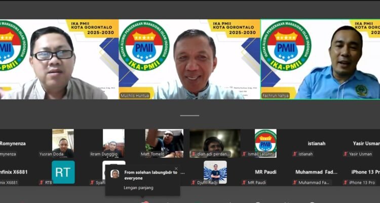 Meeting Zoom PC IKA PMII Kota Gorontalo Persiapan Pelantikan IKA PMII se Gorontalo 2025 - 20230. (Foto: annahdlah)