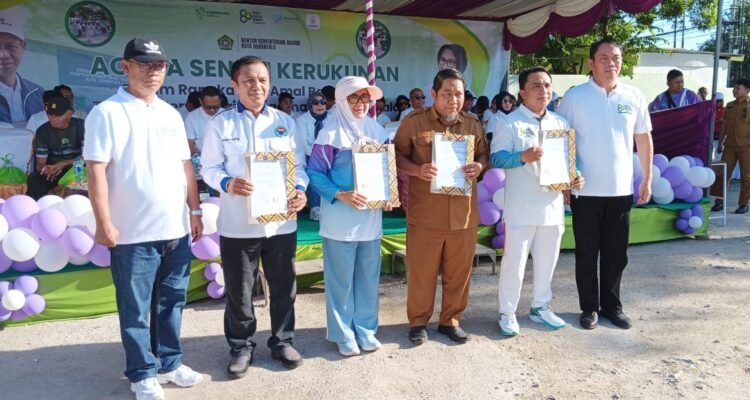 MoU Kolaborasi Kementrian Agama Kota Gorontalo, IKA PMII Kota Gorontalo, MAQUTA Tanggidaa, dan Dinas Lingkunga Hidup, disaksikan oleh Kep. Kementrian Agama Provinsi Gorontalo dan Dinas Lingkungan Hidup Kota Gorontalo. Foto: (annahdlah)