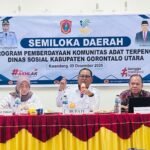 Bupati Thariq Modanggu Buka Semiloka Komunitas Adat Terpencil (KAT) di Kabupaten Gorontalo Utara. Foto: (Diskominfo Gorut)